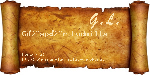 Gáspár Ludmilla névjegykártya